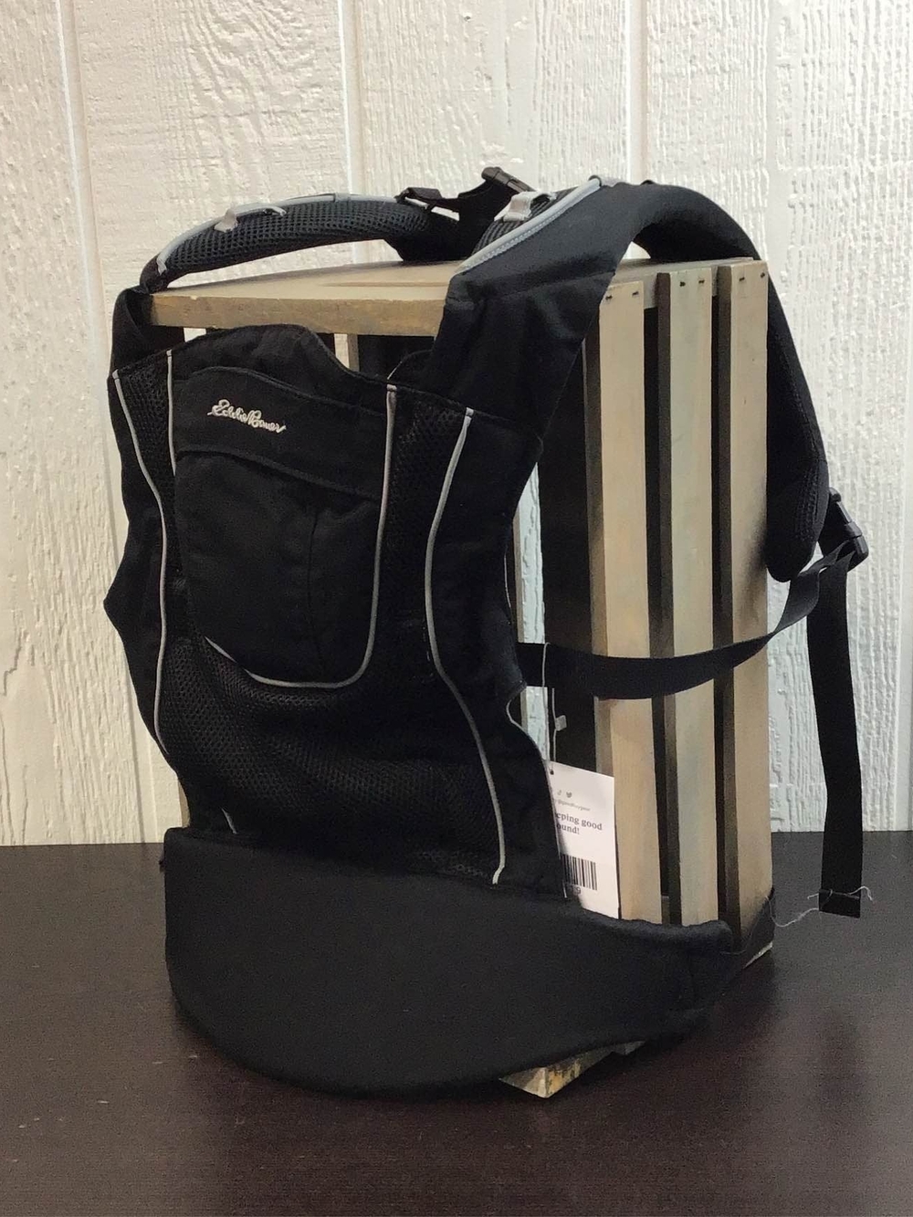 Eddie Bauer Black Mesh Infant Carrier with Padded Straps